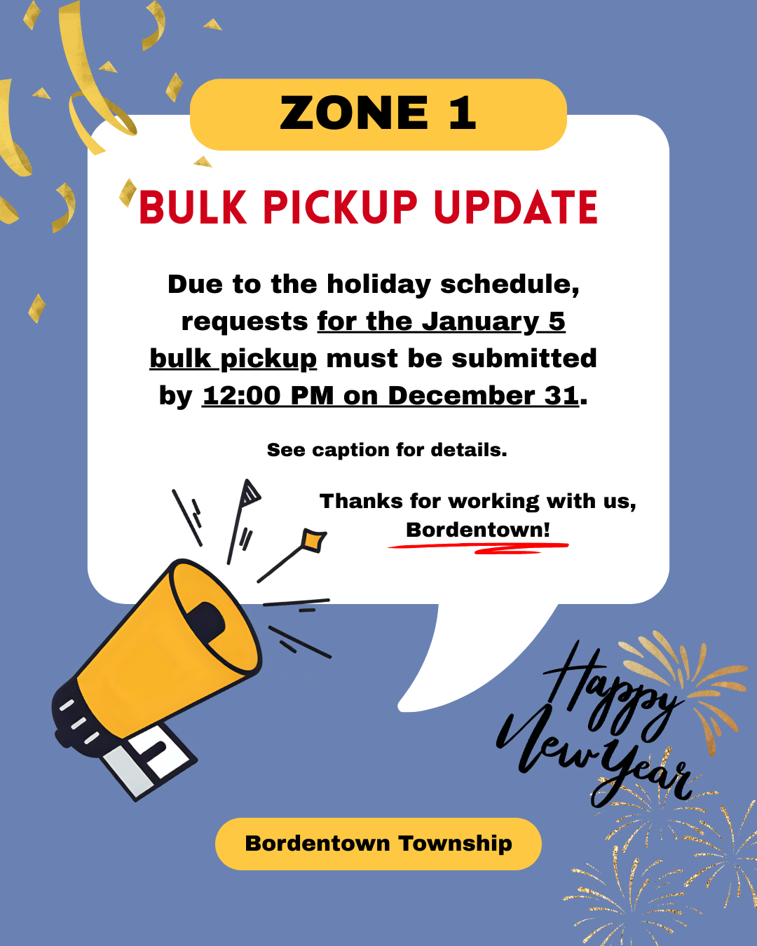 Holiday Bulk Pickup Update