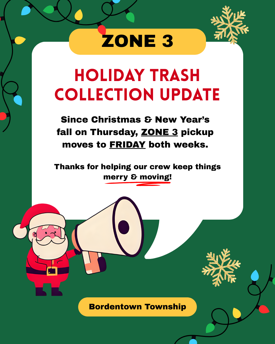 Holiday Trash Collection Update