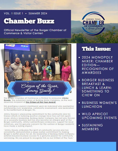 Chamber Buzz: The Official Newsletter of the Borger Chamber of Commerce