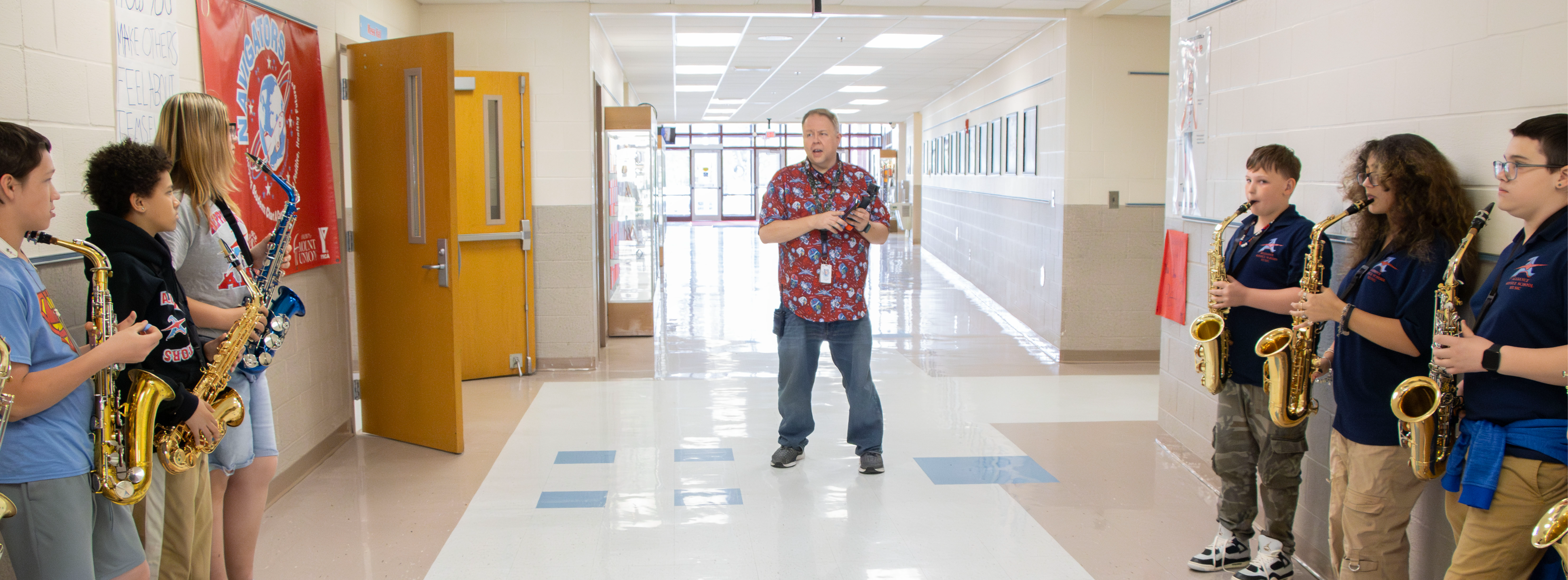 a teacher talking to students