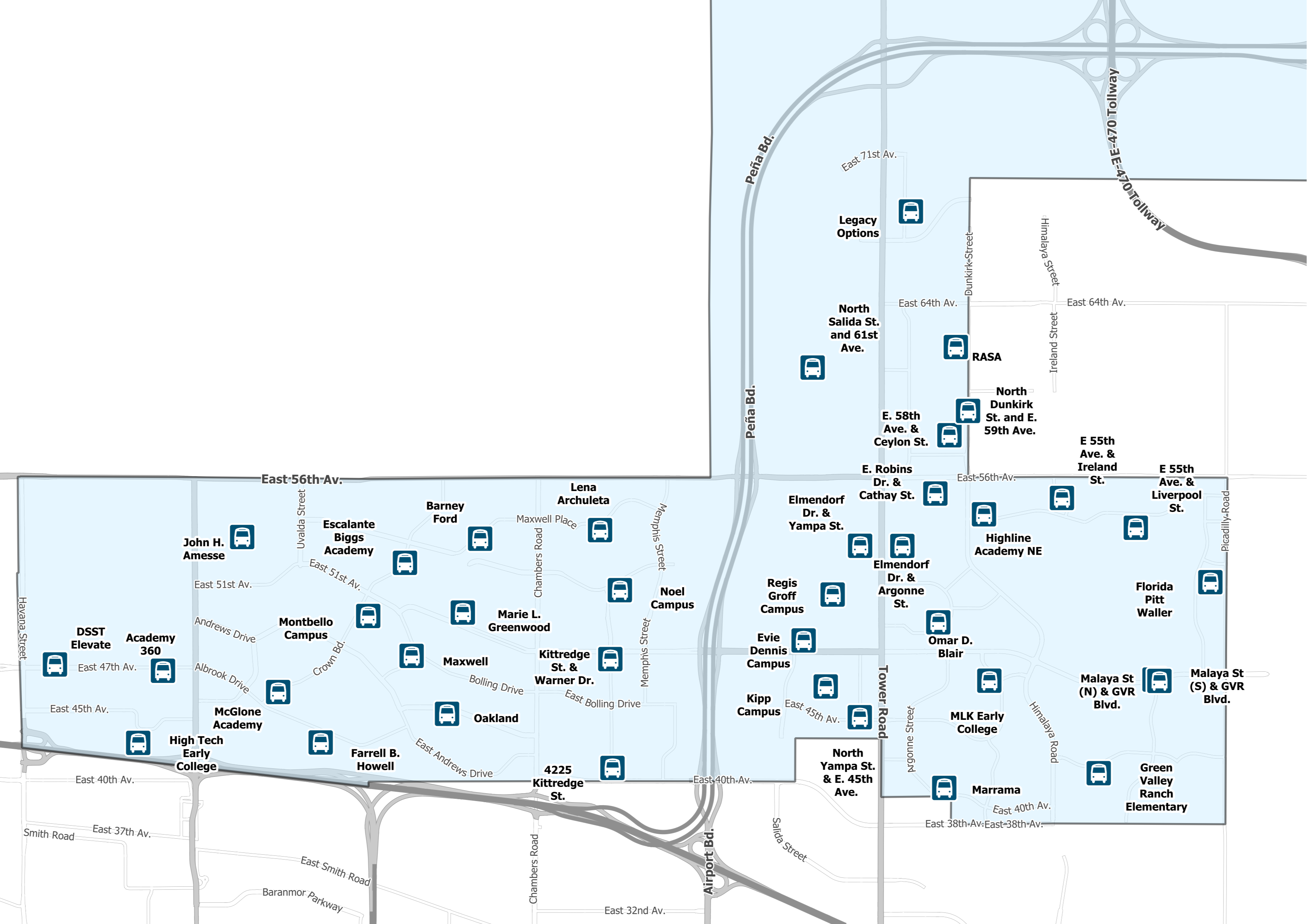 Far Northeast Shuttle Map