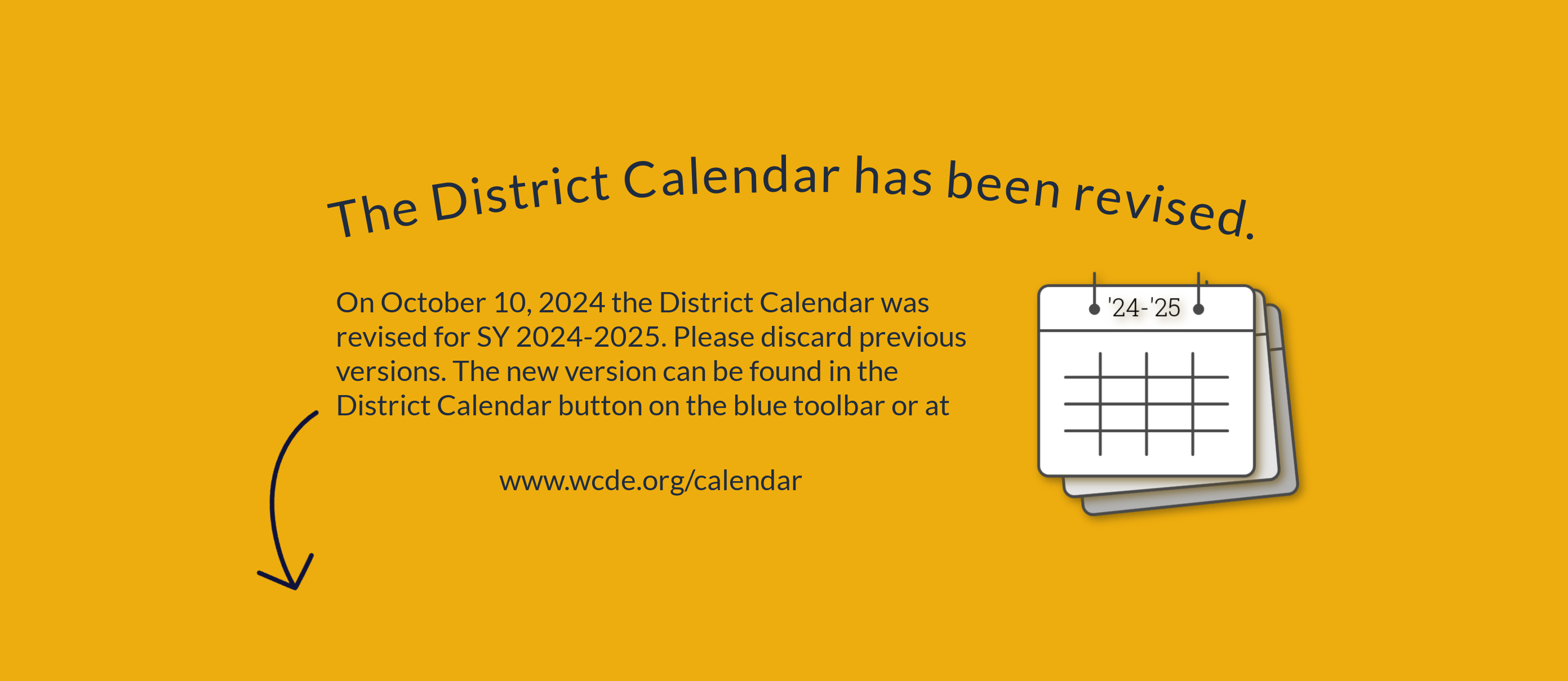 Revised District Calendar Announcement