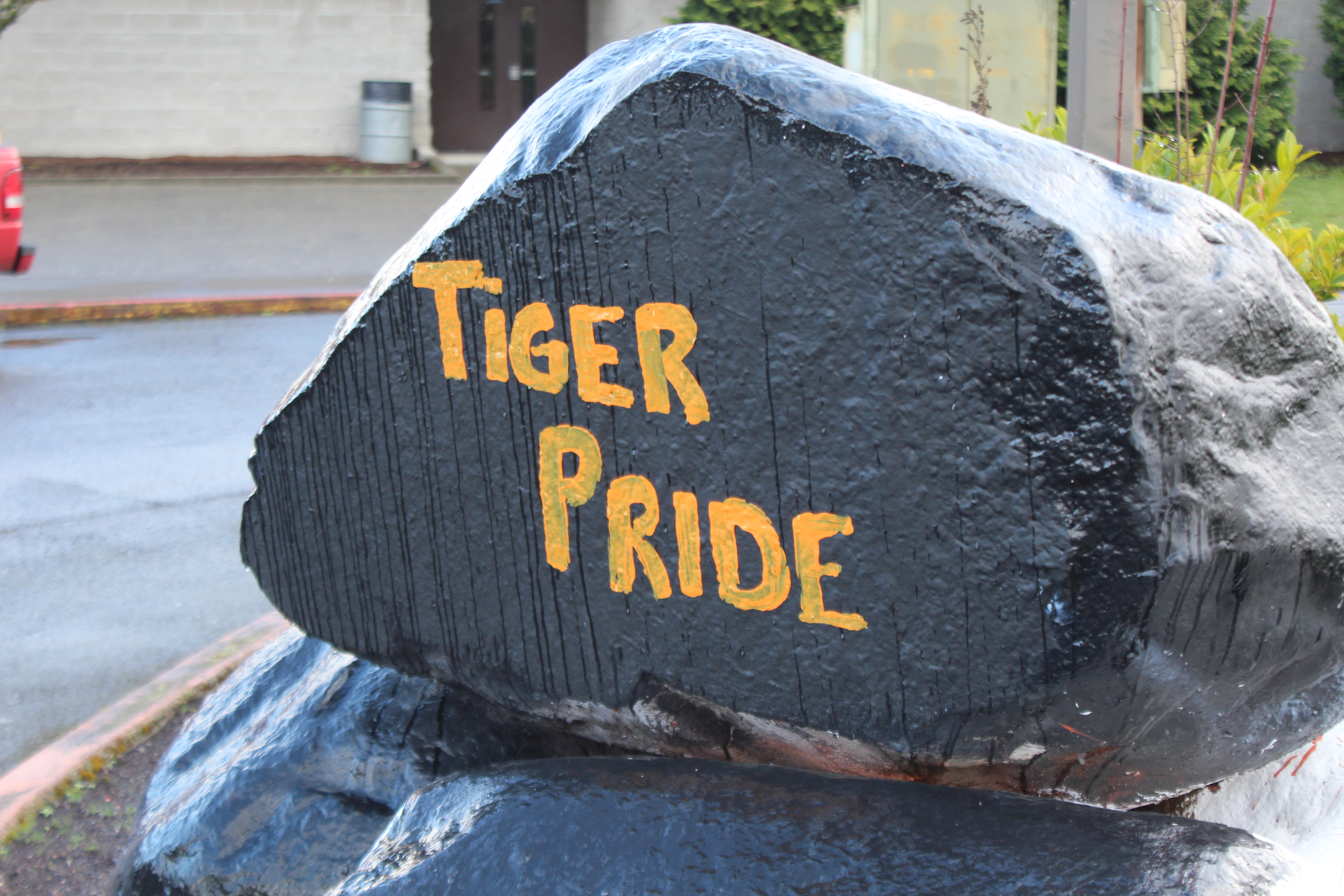 Napavine Stone with the words "Tiger Pride" written on it