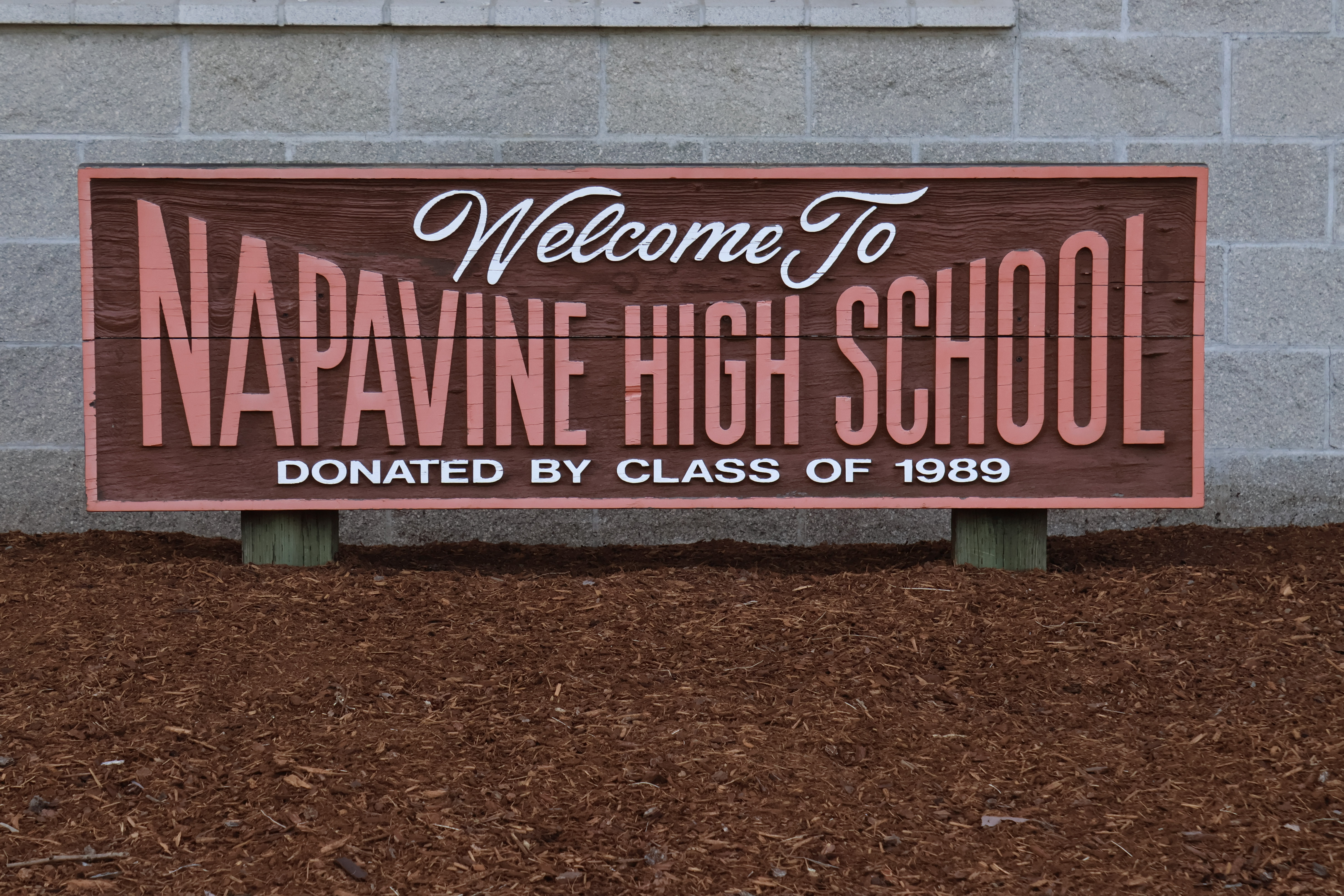 Napavine High School sign that stands in front of the main building