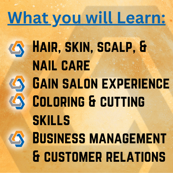 What you will learn in Cosmetology Graphic