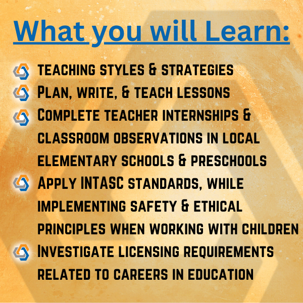 What you will learn in Education Careers Graphic