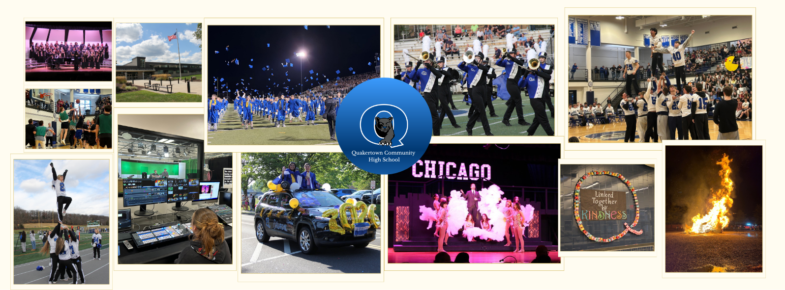 Photo collage of QCHS student life
