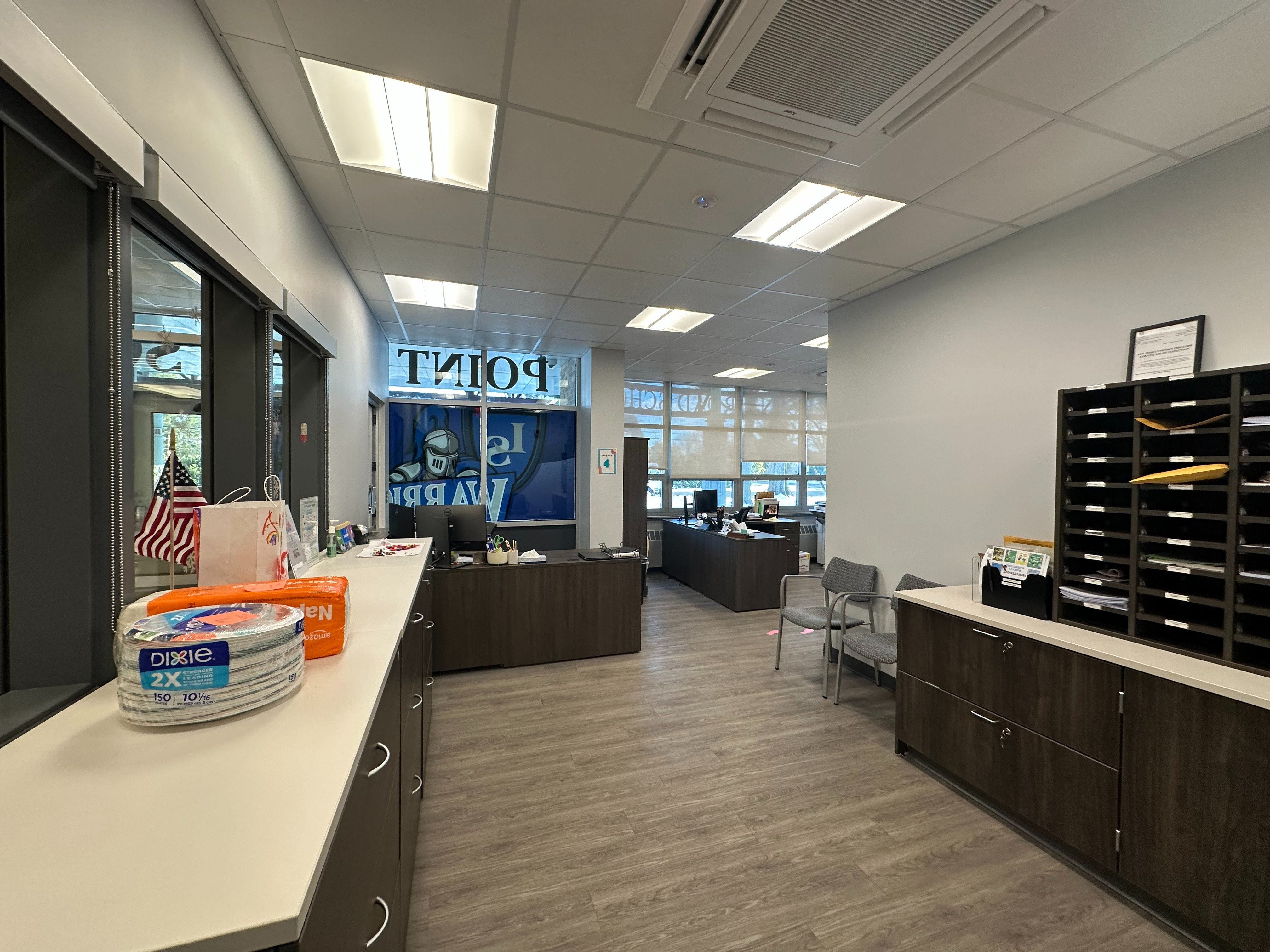 overview of main office with desks and furniture