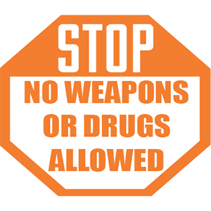 STOP No Weapons or Drugs Allowed Logo