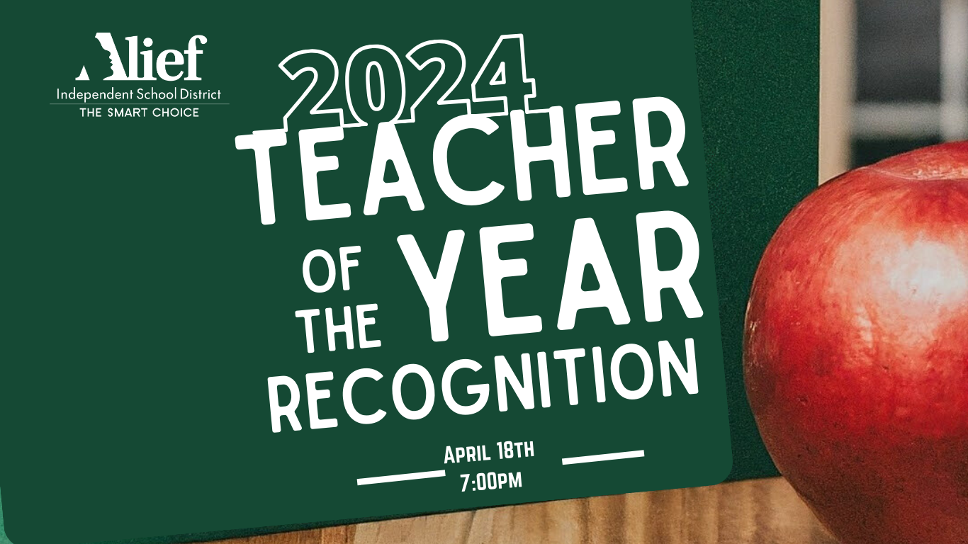 2024 Teacher of the Year Recognition Ceremony April 18th, 7:00pm at the Center for Talent and Development