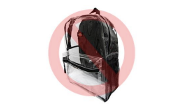 No padded back clear backpacks