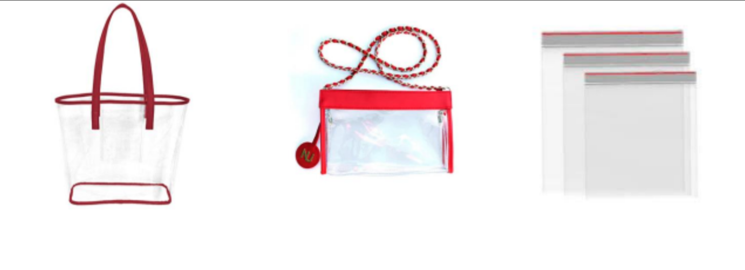 Yes. Clear totes, purses and bags are allowed (see examples).