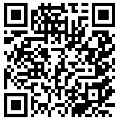 A black and white QR code, used for scanning with a device to access information.