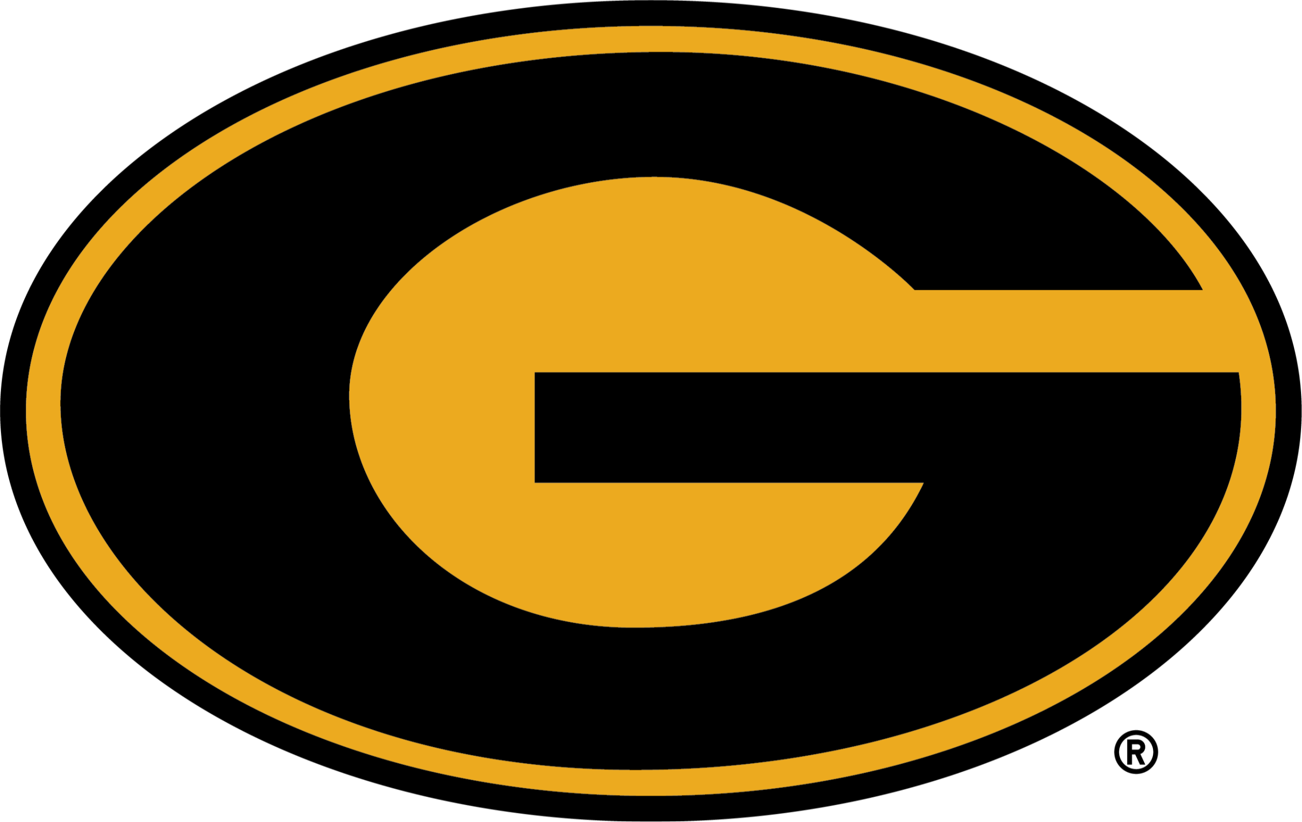 A circular black-and-yellow logo featuring a stylized "G" on a black background.