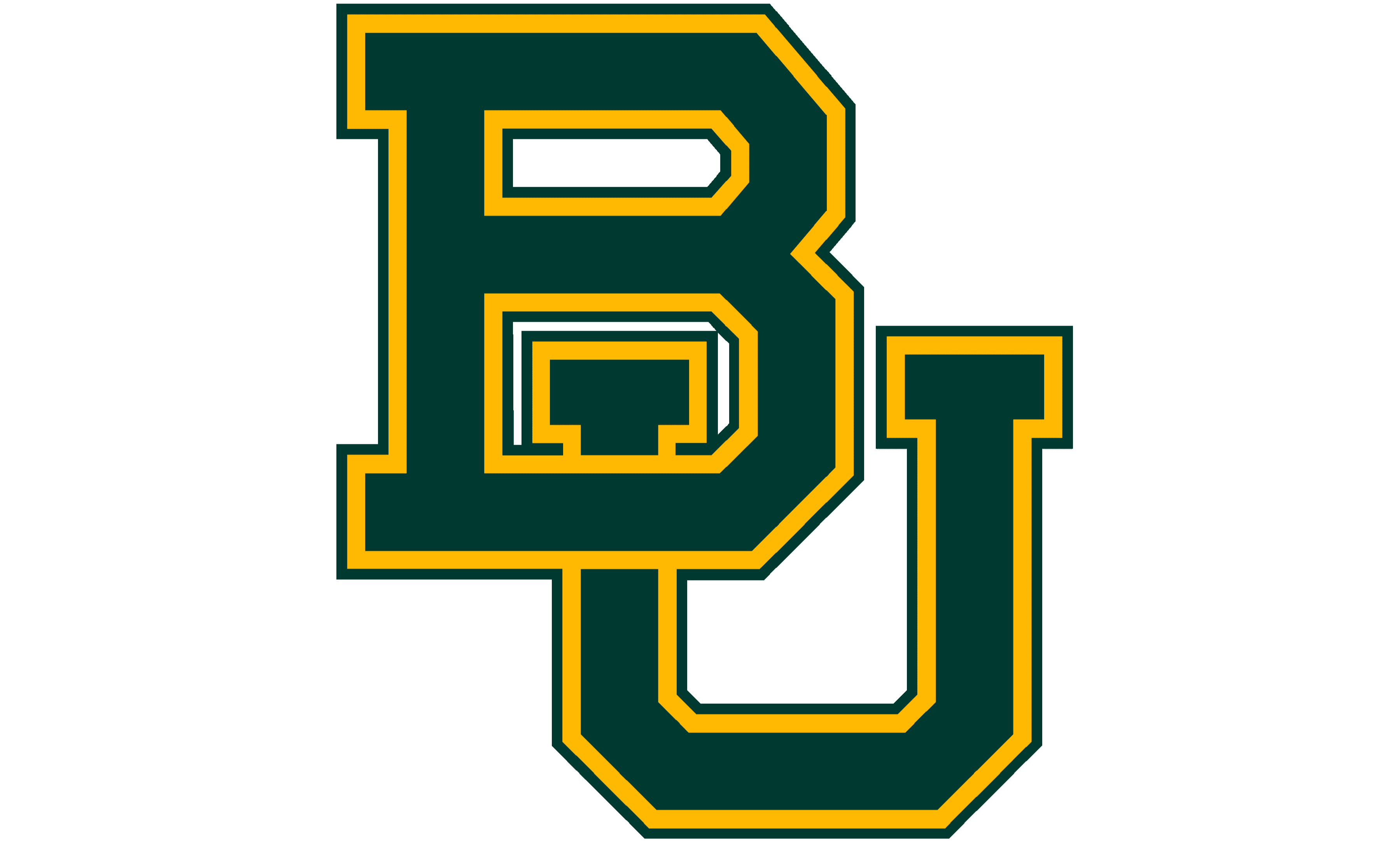 The "BU" logo displays green and yellow colors on a black background, with the letter "B" in the center.