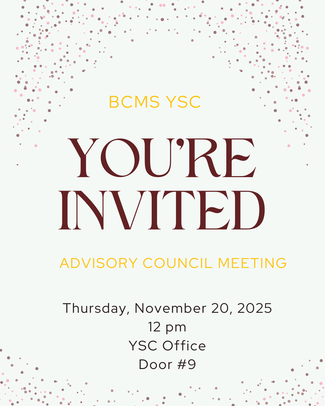BCMS YSC Advisory Council Meeting