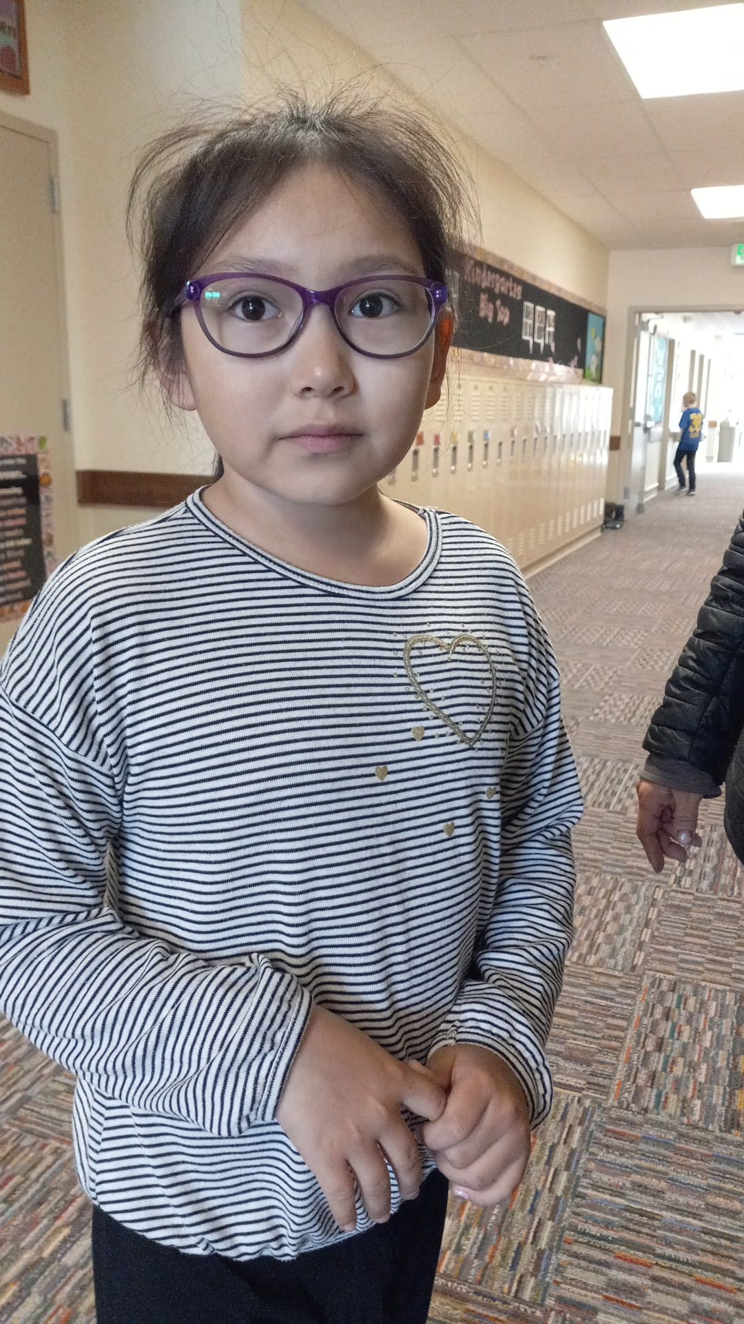 MEP Student Wearing her new glasses, purchased by CRSD MEP.