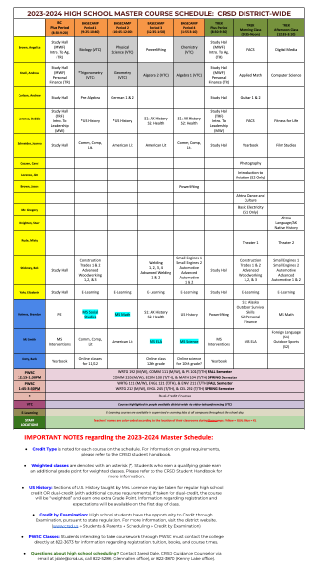 23-24 Master Schedule