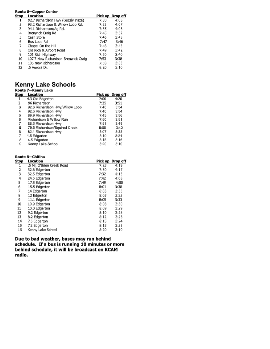 M-Th Bus Schedule pg 2