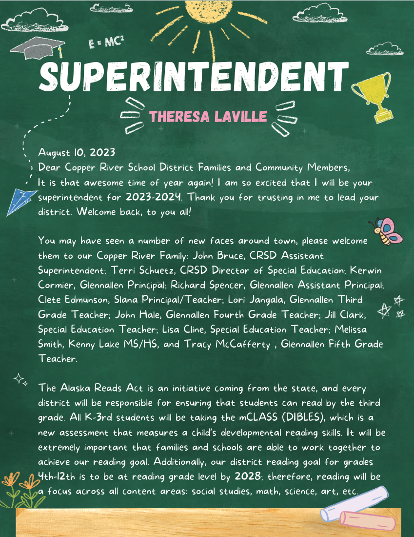 Superintendent Letter