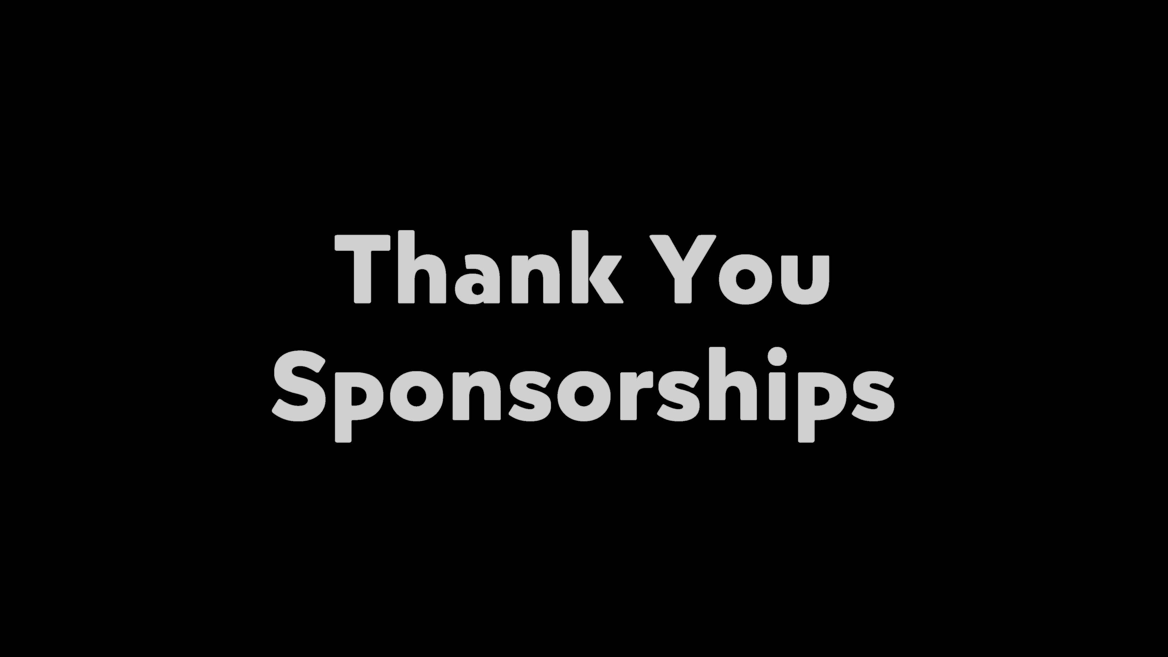 thank you for your sponsorship