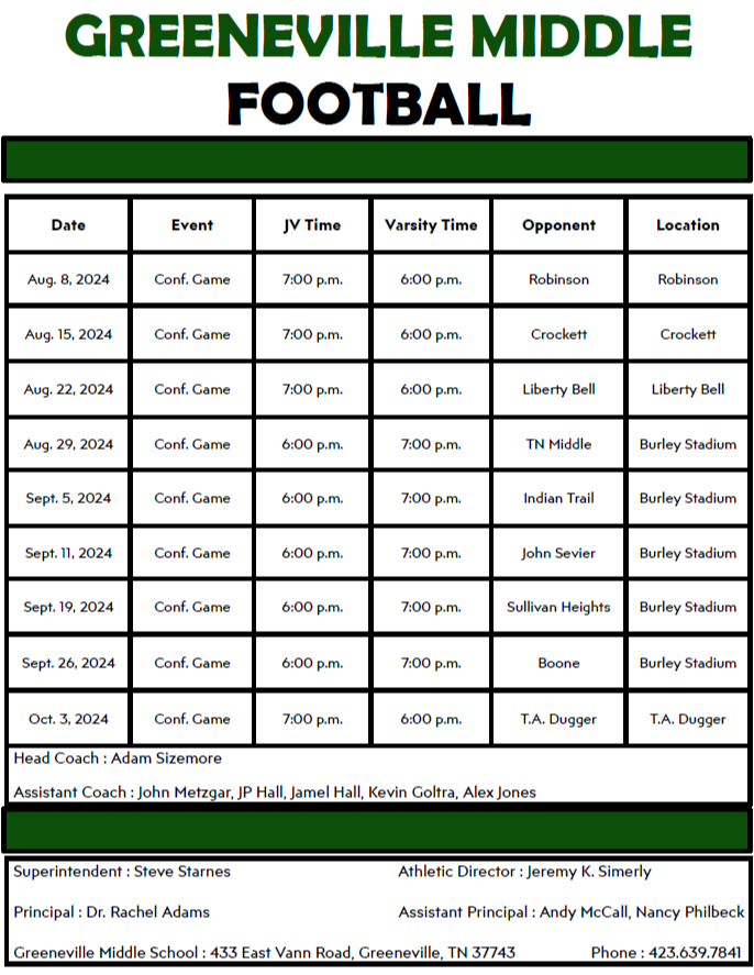 Football Schedule