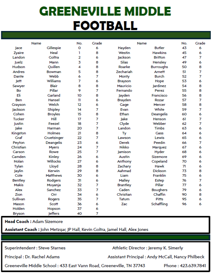 Football Roster