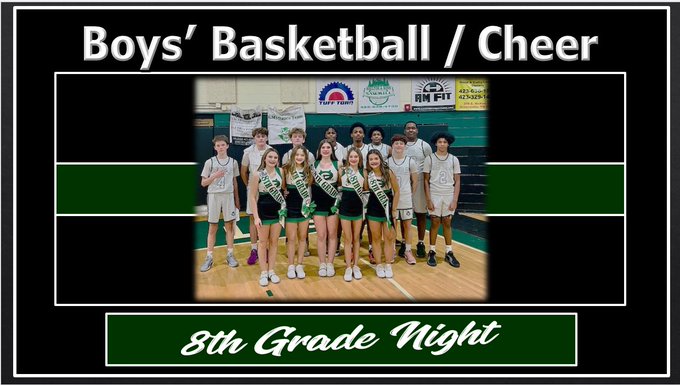 Boys Basketball and cheer 8th grade night