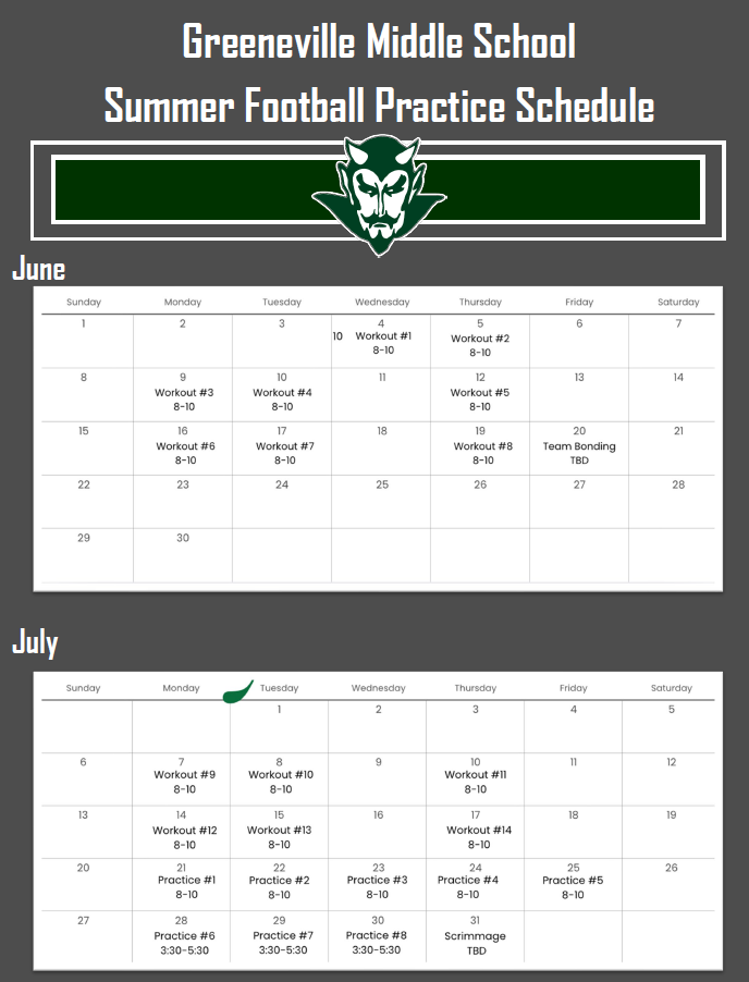 Summer Schedule