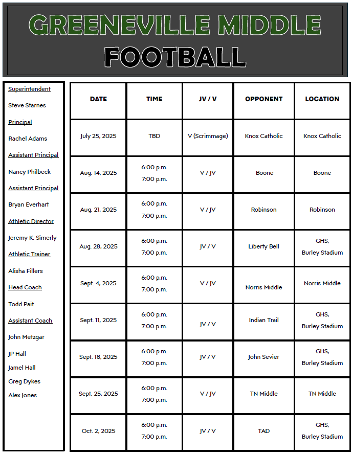 Football Schedule