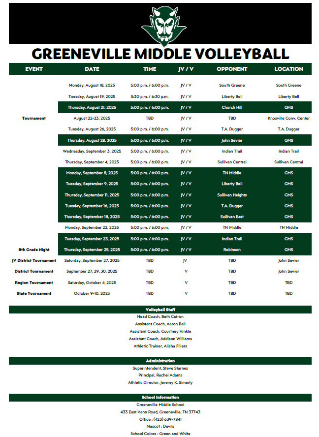 Schedule