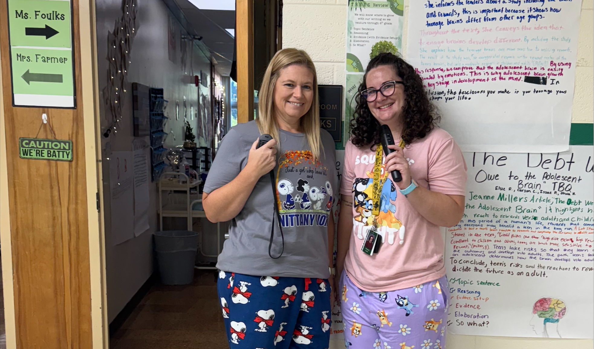 Teachers dressed in PJs