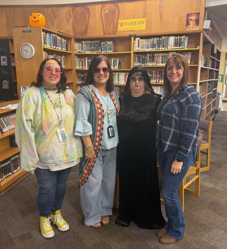 Staff in Halloween costumes