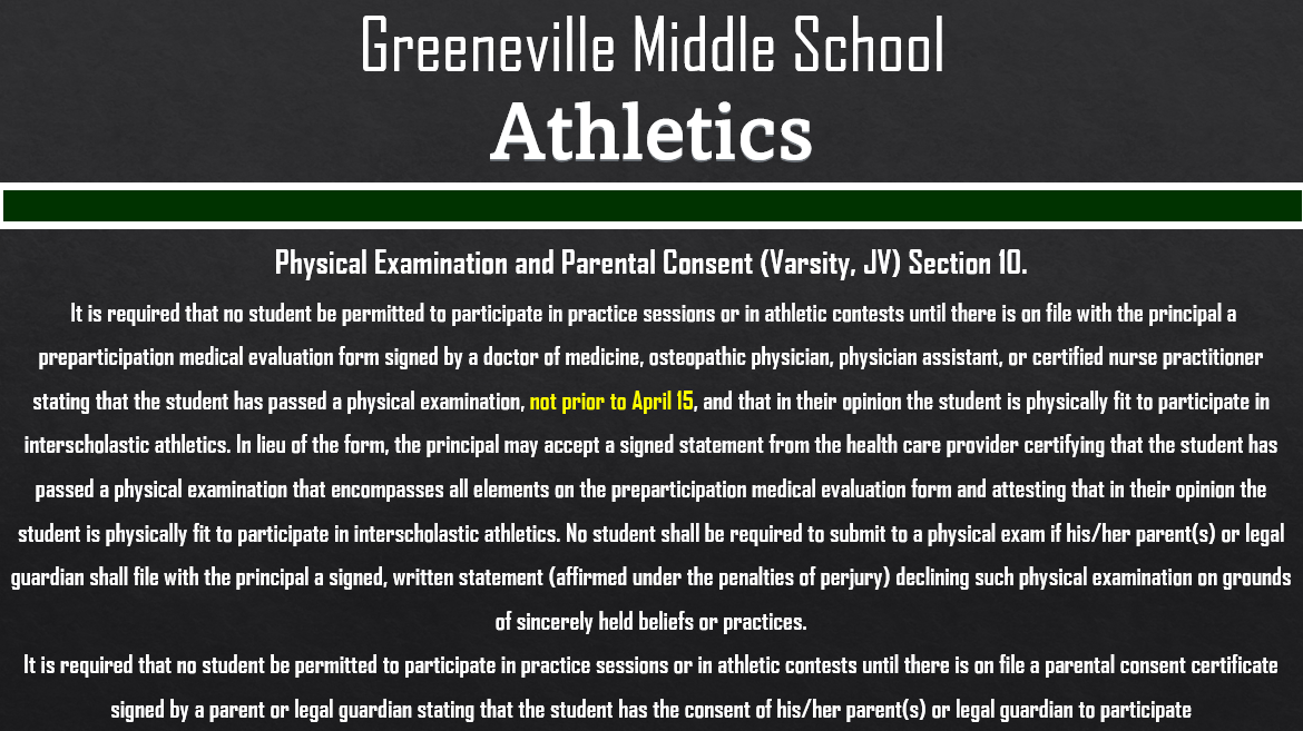 Athletic Physicals