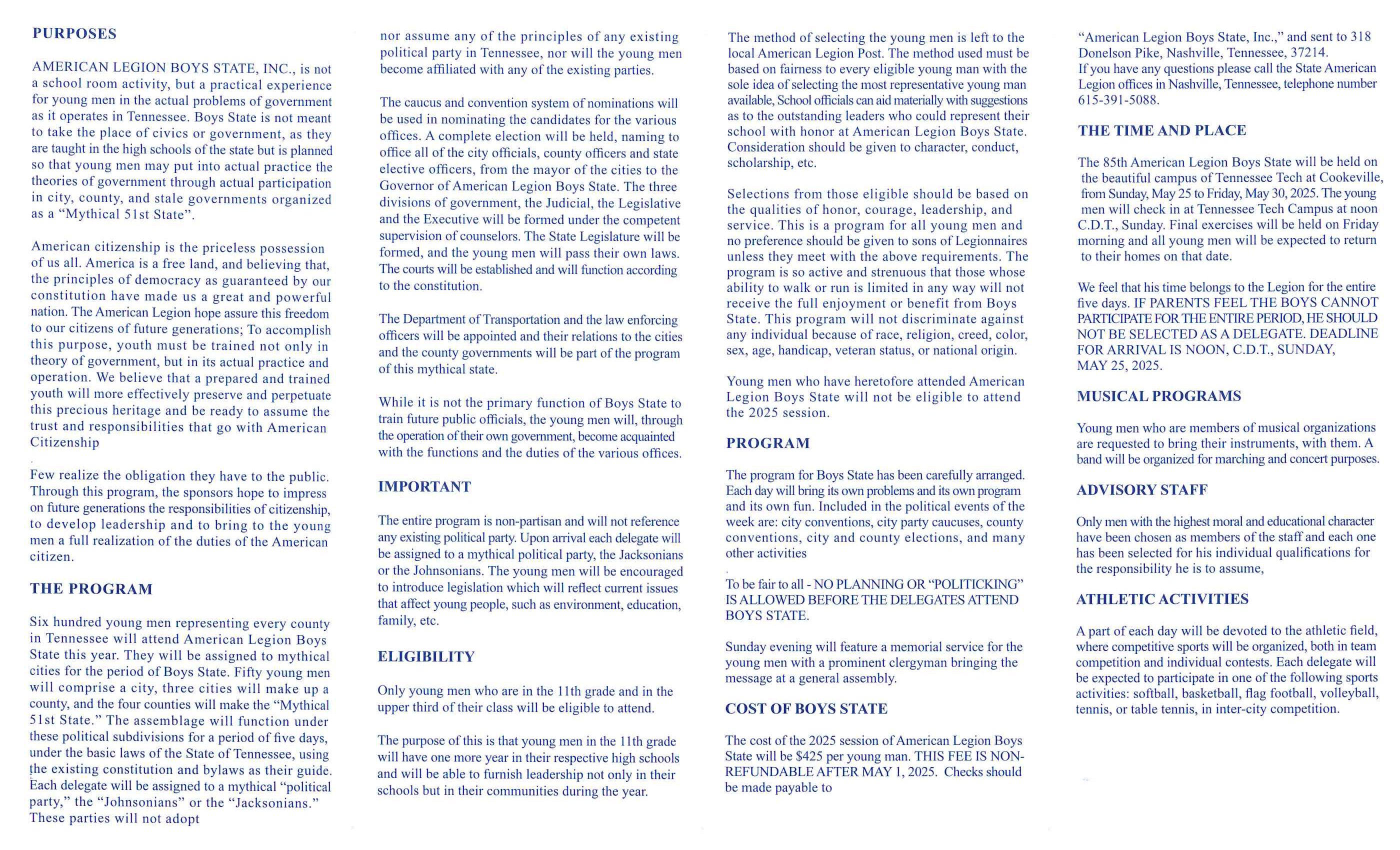 Boys state brochure