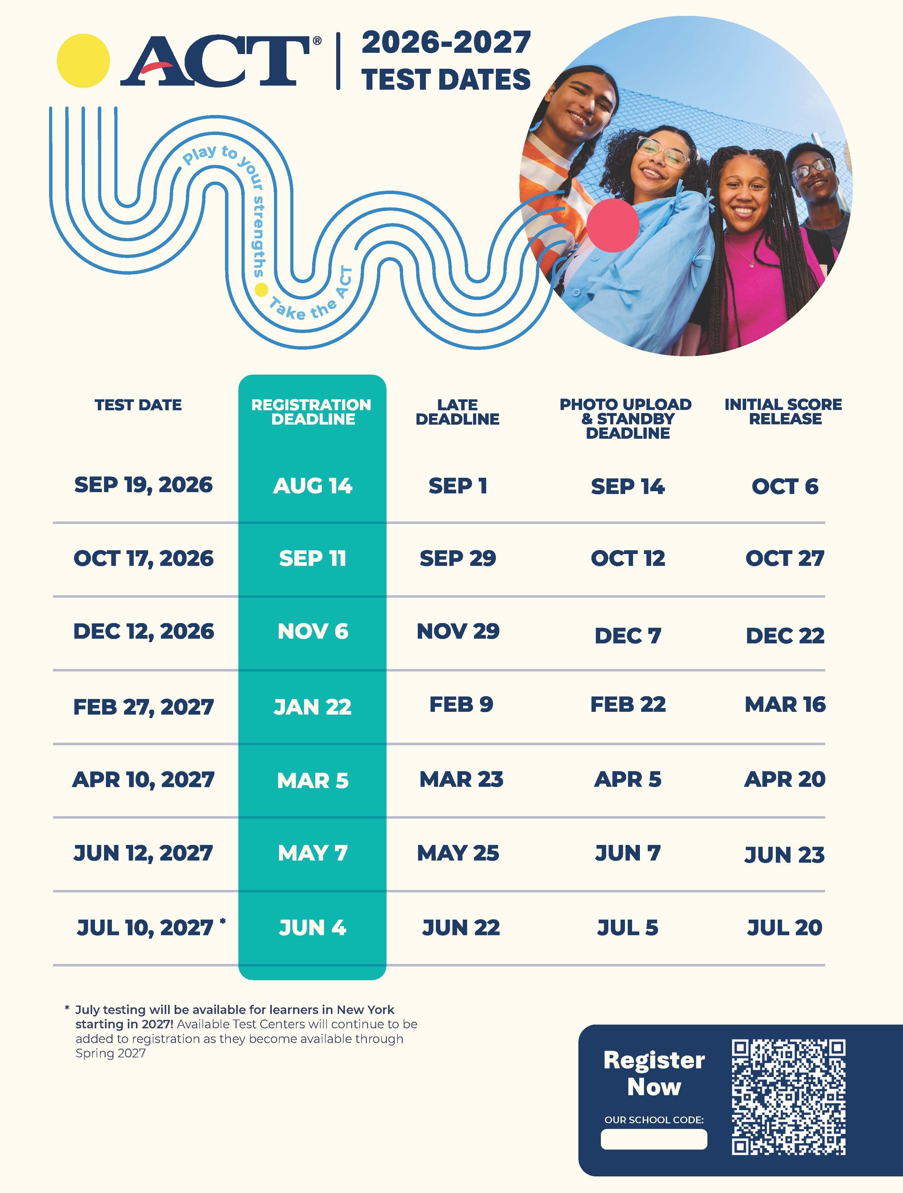 2026-2027 ACT Test Dates