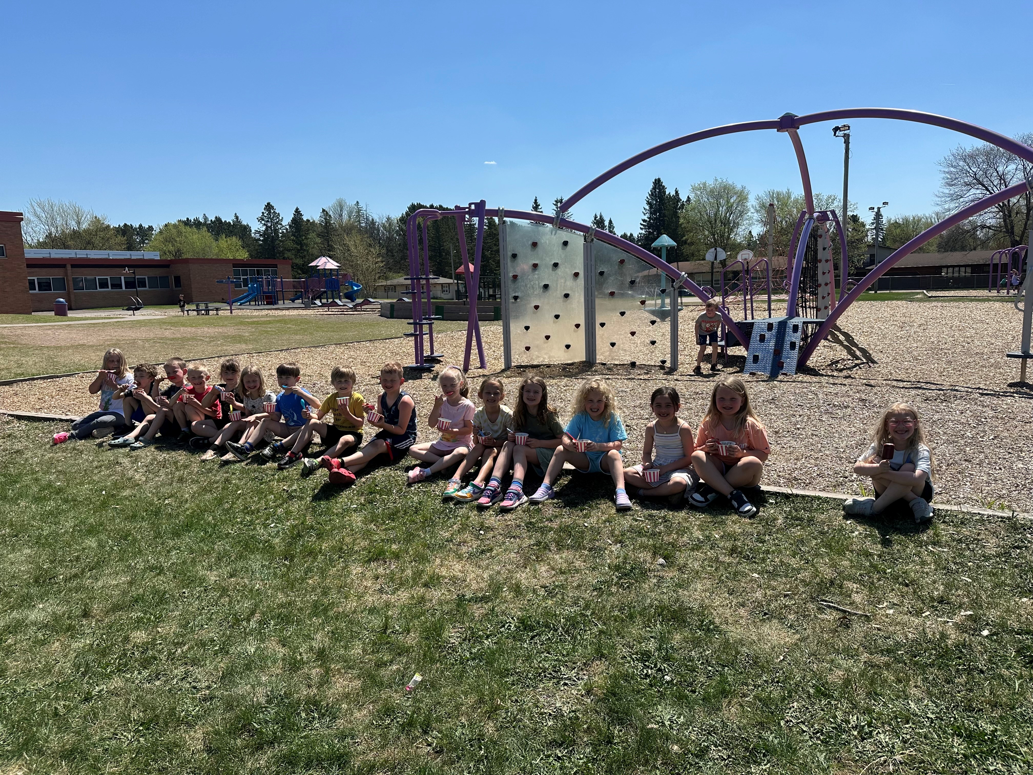 kindergarteners enjoying ice cream