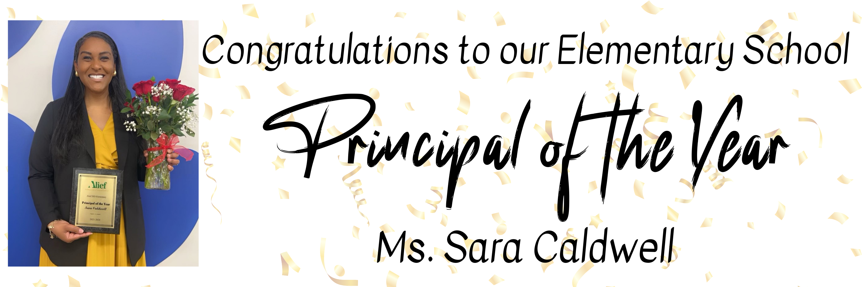 Congratulations to our Elementary School Principal of the Year Ms. Sara Caldwell!