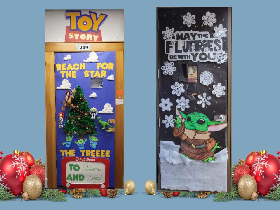 Christmas door contest winners - slide shows photos of each door