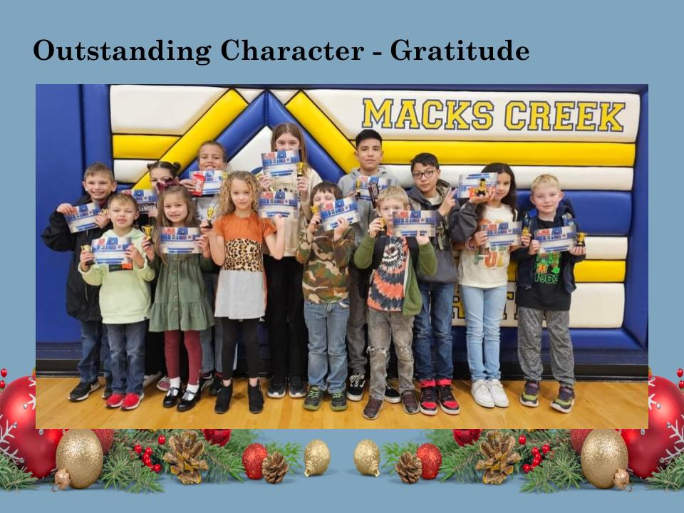 Elementary November Character Winners pose for a photo