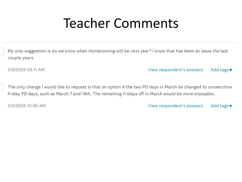 Teacher Comments