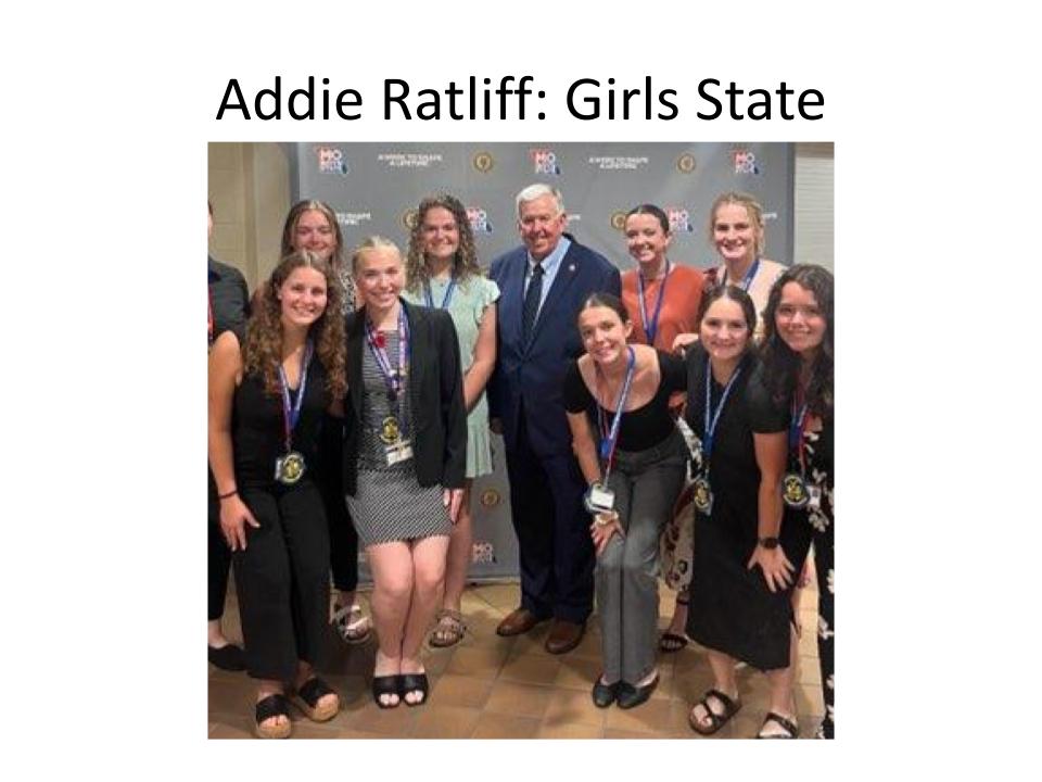 Addie Ratliff attends Girls State