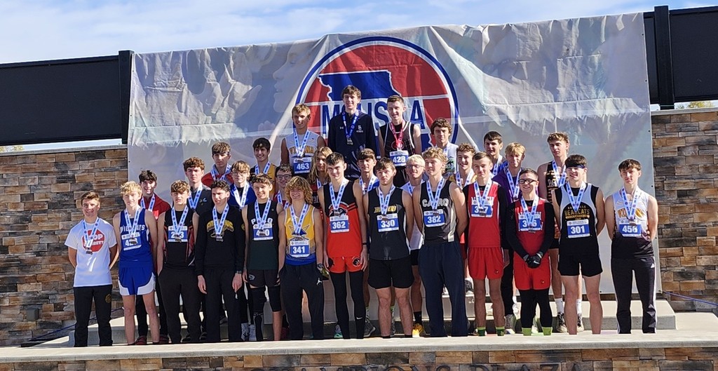 Carter Ferrell on the Medal at XC State - he earned 19th place