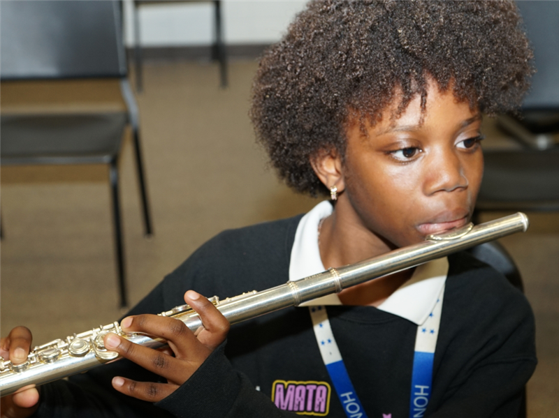 Student with flute