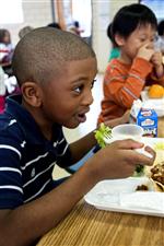 Student eating lunch