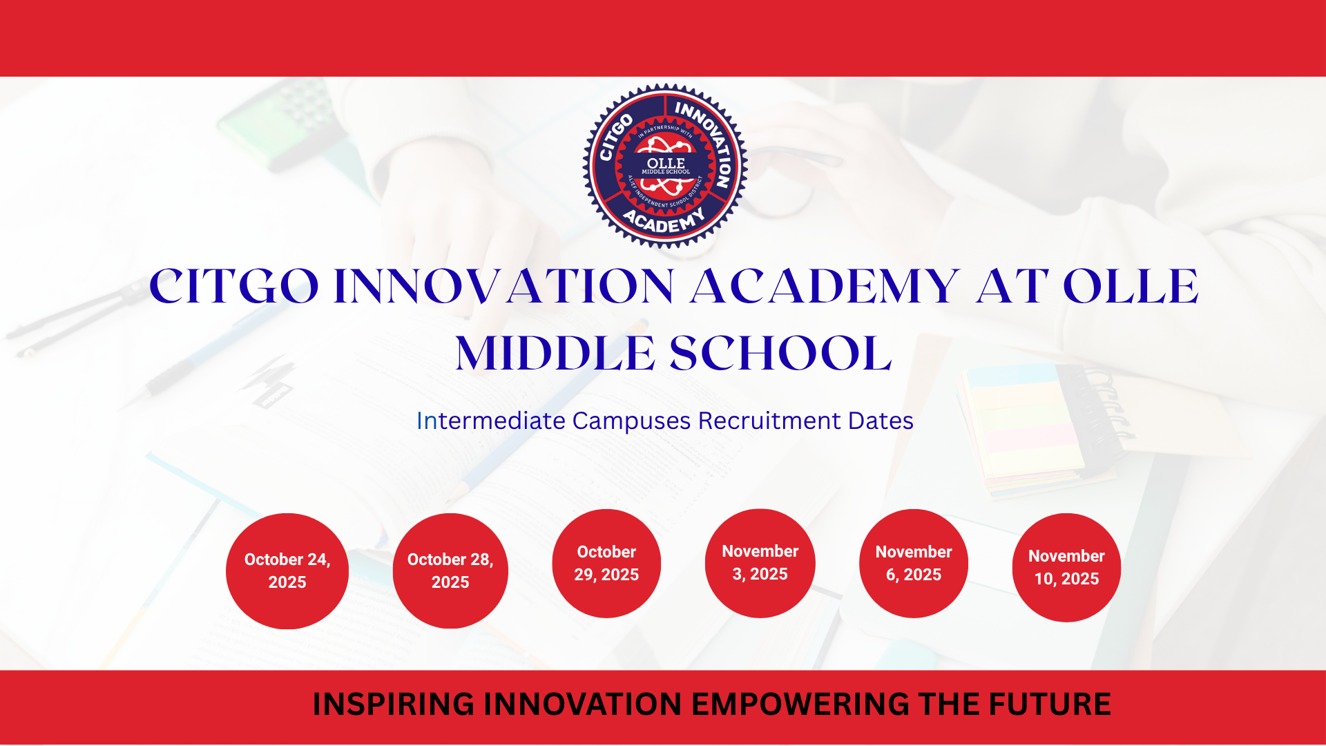 CITGO Innovation Academy  Recruitment Dates