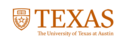 A logo with a gold star in a shield, text reads "TEXAS The University of Texas at Austin".