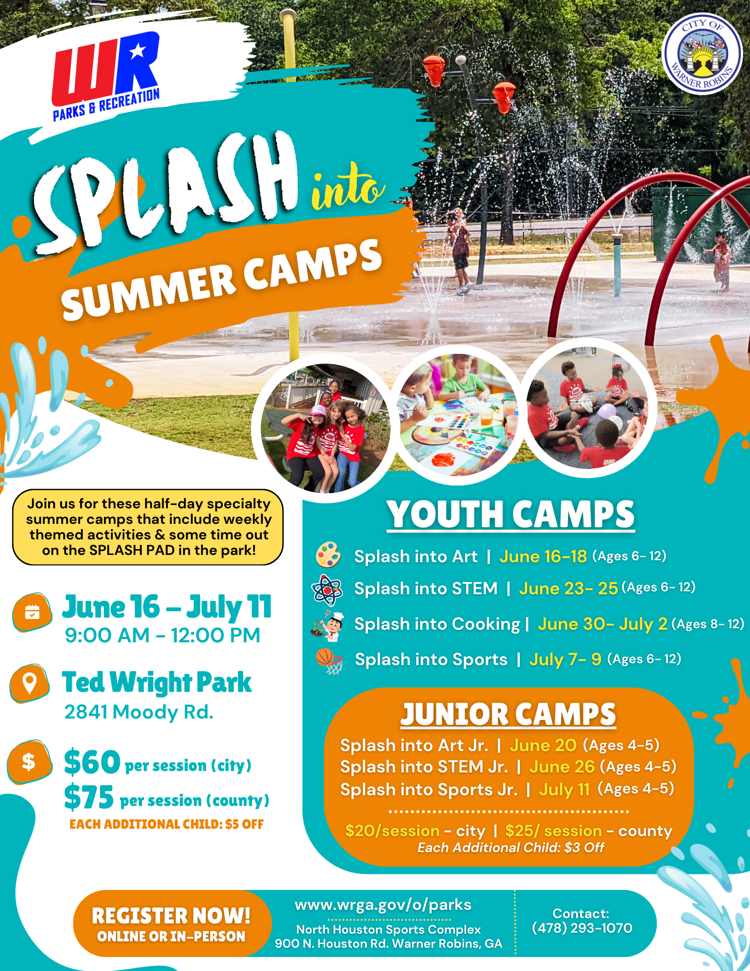 splash into summer camps