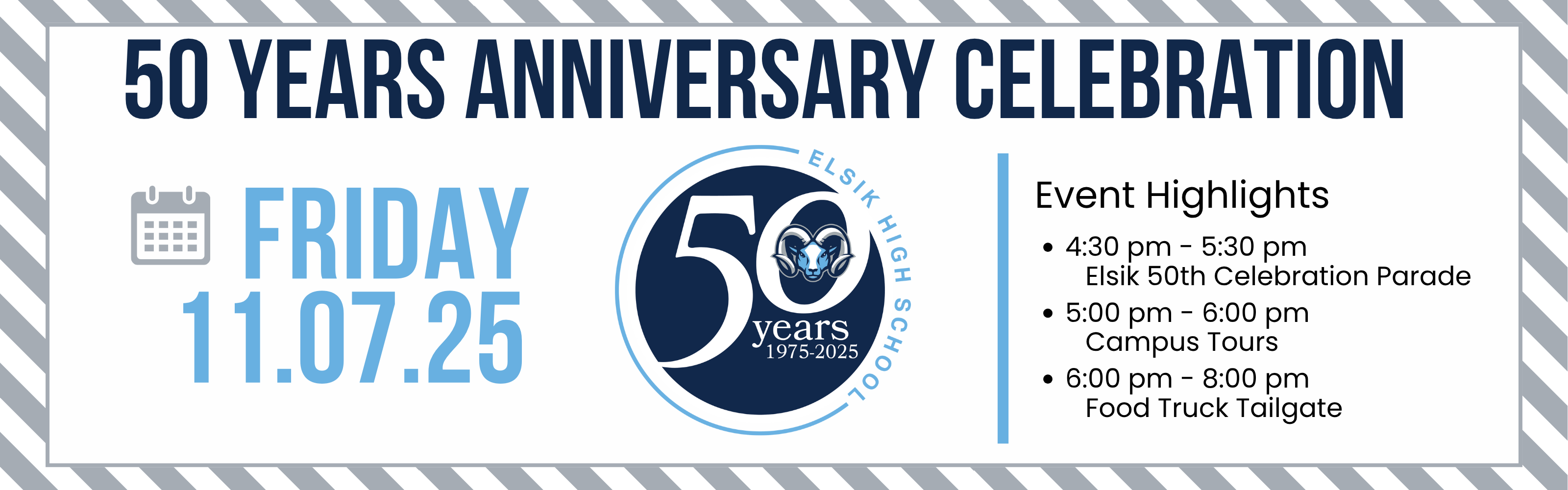 Elsik 50th Anniversary Banner