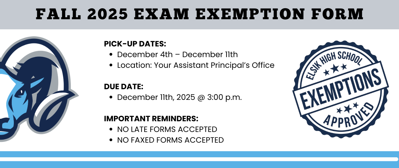 Fall Semester Exam Exemption Form Information